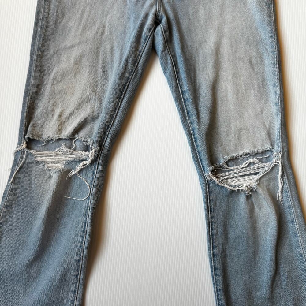 Rollas Dusters Bootcut Crop Jeans Distressed Sz 29 Y2K Denim Festival 70s Flare - Picture 8 of 16